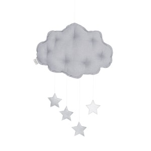 Lniany mobil chmurka szara