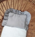 Baby pillow with ruffle GREY