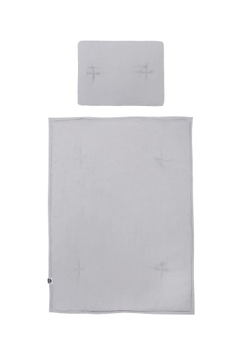 Lniana pościel z wypełnieniem szara