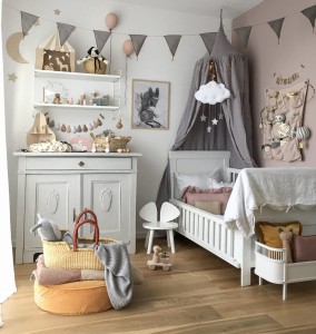 Baldachim z lnu szary