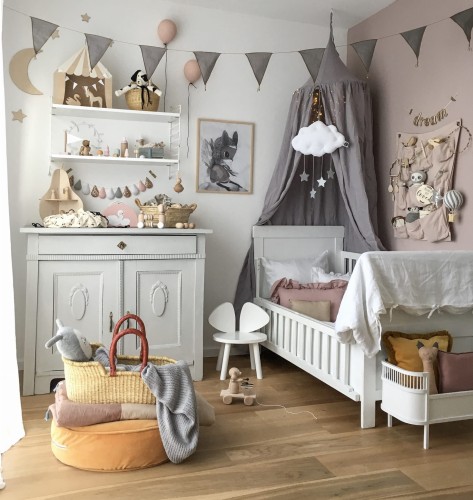 Baldachim z lnu szary