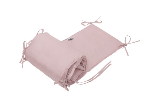 Lniany ochraniacz do łóżeczka brudny róż