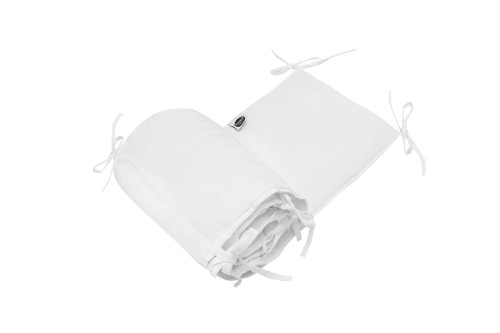 Lniany ochraniacz do łóżeczka biały